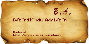 Böröndy Adrián névjegykártya