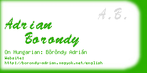adrian borondy business card