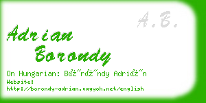 adrian borondy business card